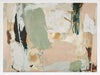 Modern abstract art Earth Echoes II showcasing blush, ivory, and green tones, perfect for contemporary interiors.