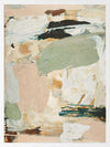 Modern abstract art Earth Echoes II showcasing blush, ivory, and green tones, perfect for contemporary interiors.