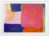 Abstract wall art Neon Dreams with vibrant pink, purple, orange, and green blocks for bold contemporary interiors.