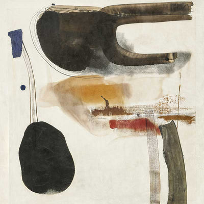 Minimalist abstract wall art Homebound I with earthy tones and rounded shapes perfect for stylish contemporary interiors.