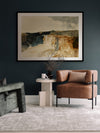 Landscape art of a tranquil lake scene with soft purples, peaches, and reflective waters ideal for contemporary decor.