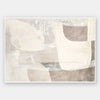 Minimalist abstract wall art featuring beige, ivory, and grey tones with gentle geometric shapes and textures for tranquil interiors.