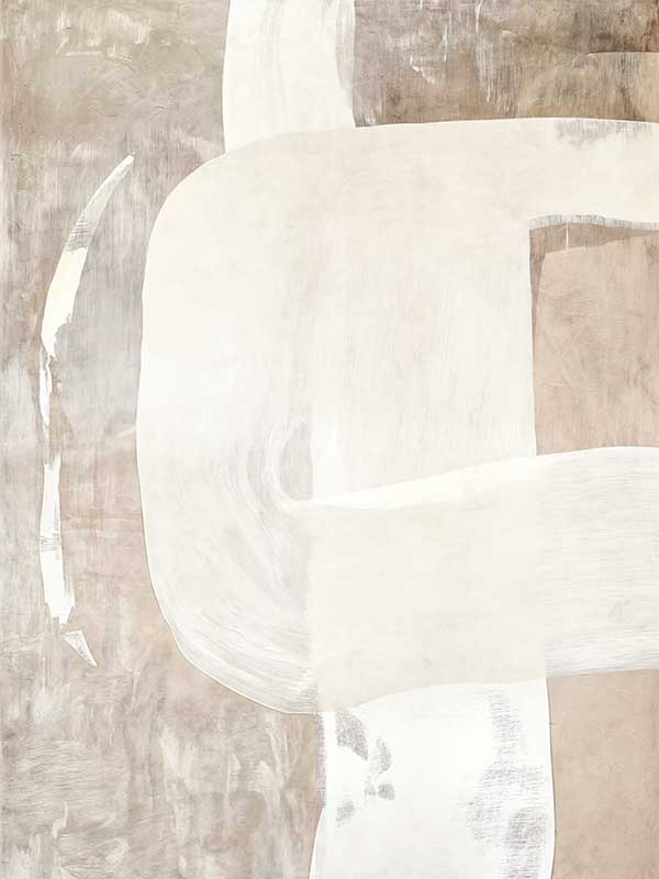 Minimalist abstract wall art featuring beige, ivory, and grey tones with gentle geometric shapes and textures for tranquil interiors.