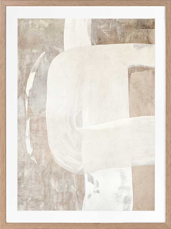 Minimalist abstract wall art featuring beige, ivory, and grey tones with gentle geometric shapes and textures for tranquil interiors.