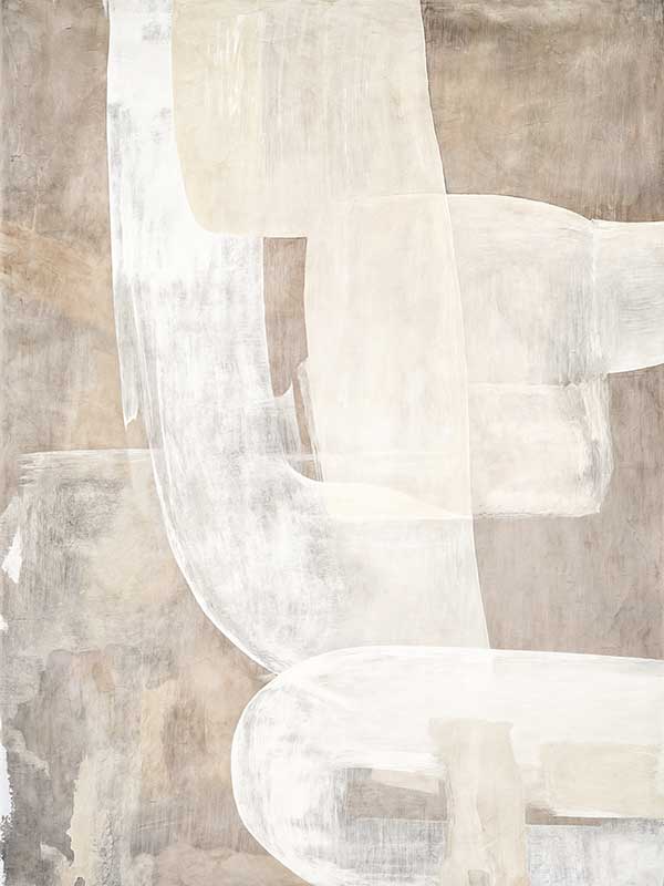 Minimalist abstract wall art featuring beige, ivory, and grey tones with gentle geometric shapes and textures for tranquil interiors.