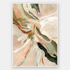 Fluid abstract wall art in soft earthy tones with harmonious forms and lines that flow from the centre to the edges.