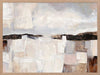 Abstract landscape art featuring muted beige, grey, and brown tones capturing rural beauty and rustic sophistication.