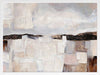 Abstract landscape art featuring muted beige, grey, and brown tones capturing rural beauty and rustic sophistication.