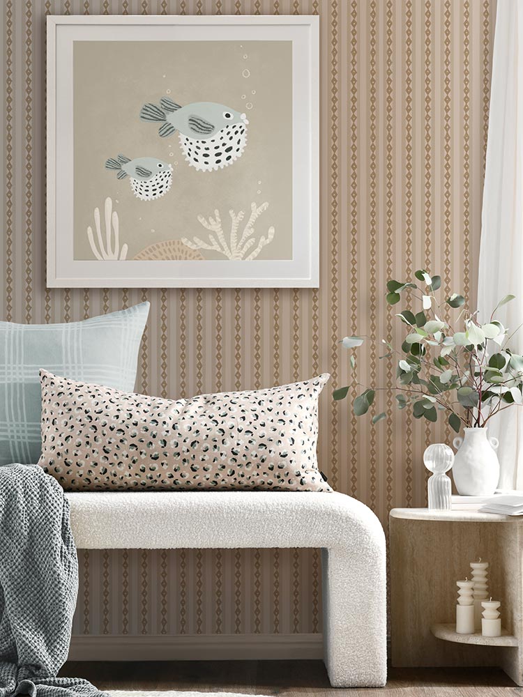 Pair of Pufferfish Framed Art Print | Lifestyle