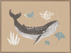 Soft-toned underwater artwork featuring a whale shark and ocean flora in brown and black from the Little Tails Collection by Urban Road.
