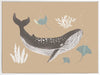 Soft-toned underwater artwork featuring a whale shark and ocean flora in brown and black from the Little Tails Collection by Urban Road.