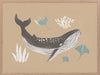 Soft-toned underwater artwork featuring a whale shark and ocean flora in brown and black from the Little Tails Collection by Urban Road.