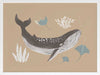 Soft-toned underwater artwork featuring a whale shark and ocean flora in brown and black from the Little Tails Collection by Urban Road.