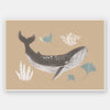 Soft-toned underwater artwork featuring a whale shark and ocean flora in brown and black from the Little Tails Collection by Urban Road.