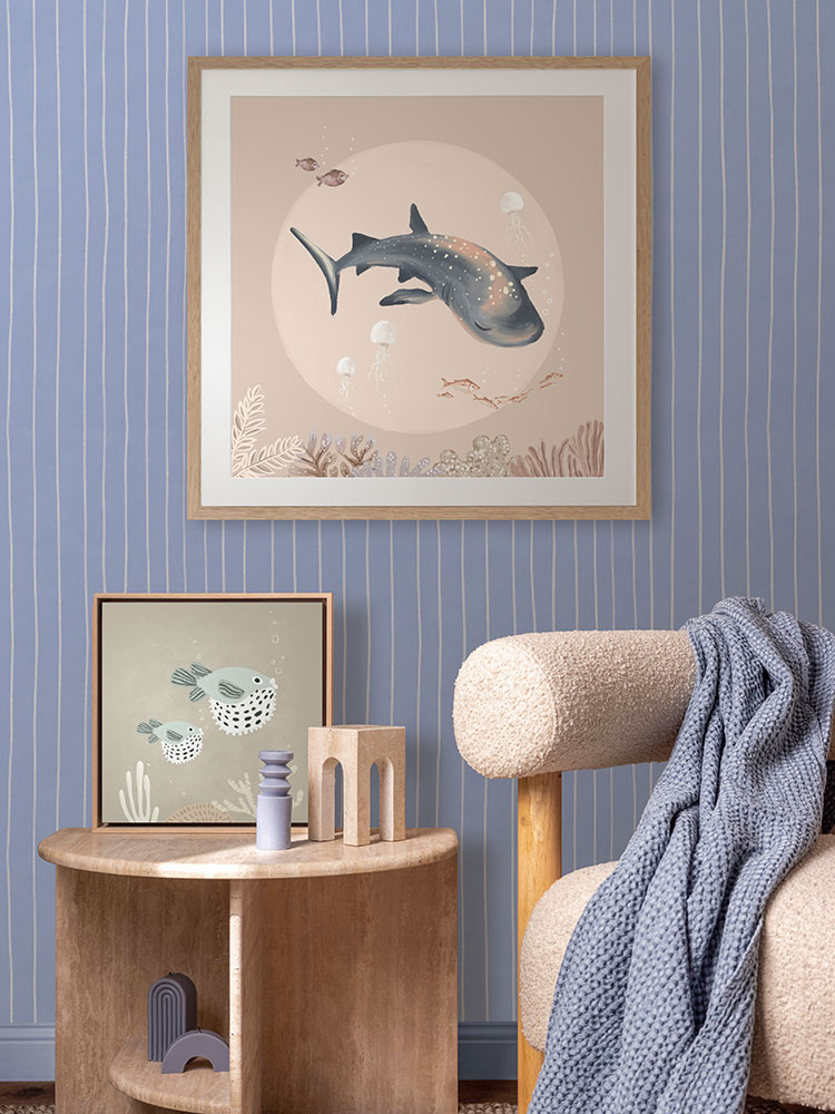 Moonlight Swims Framed Art Print | Lifestyle