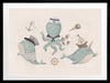 A playful underwater crew with a sailor octopus and a friendly narwhal among nautical accents in neutral blues, from the Little Tails Collection by Urban Road.