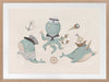 A playful underwater crew with a sailor octopus and a friendly narwhal among nautical accents in neutral blues, from the Little Tails Collection by Urban Road.