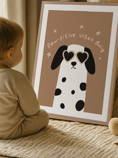 Pawsitive Vibes Only Framed Art Print | Lifestyle