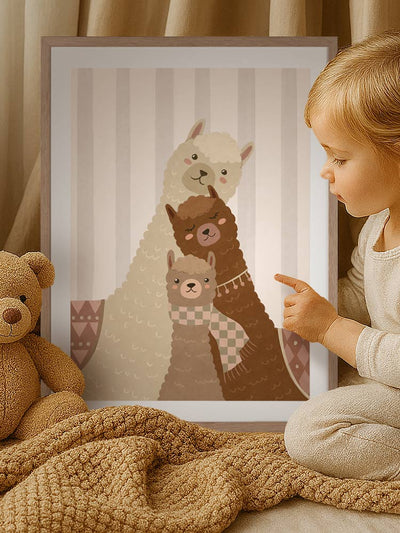 Woolly Llamas Framed Art Print | Lifestyle