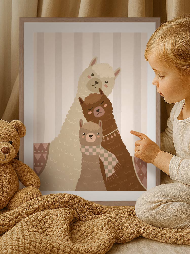 Woolly Llamas Framed Art Print | Lifestyle
