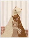 A trio of woolly llamas cuddled together in neutral browns with cosy patterned details, from the Little Tails Collection by Urban Road.