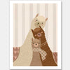A trio of woolly llamas cuddled together in neutral browns with cosy patterned details, from the Little Tails Collection by Urban Road.