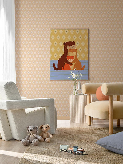 Otterly Loved Multicolour Canvas Art Print | Lifestyle