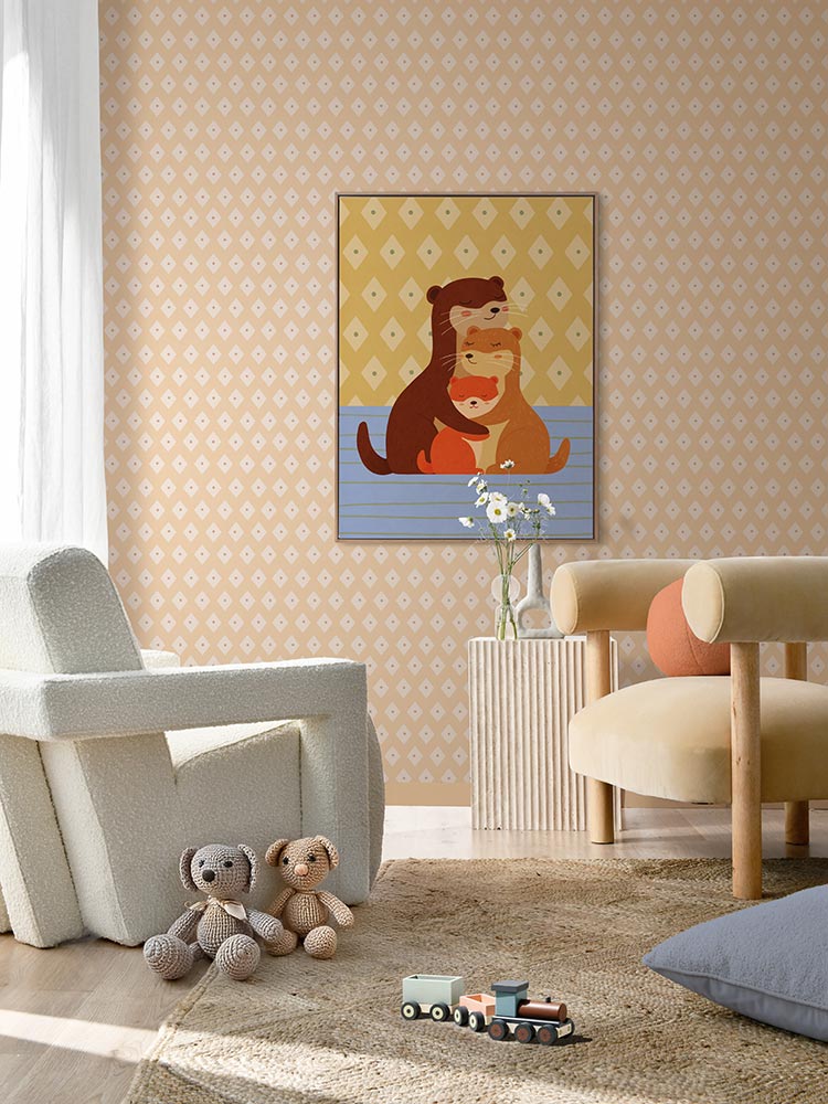 Otterly Loved Multicolour Canvas Art Print | Lifestyle