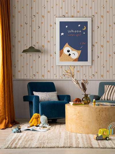 Whooo Loves You? I Do! Blue Framed Art Print | Lifestyle