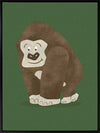 Gentle gorilla “Grady” sits against a deep green backdrop, from the Little Tails Collection by Urban Road.