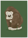Gentle gorilla “Grady” sits against a deep green backdrop, from the Little Tails Collection by Urban Road.