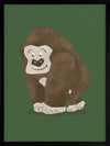 Gentle gorilla “Grady” sits against a deep green backdrop, from the Little Tails Collection by Urban Road.