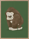 Gentle gorilla “Grady” sits against a deep green backdrop, from the Little Tails Collection by Urban Road.