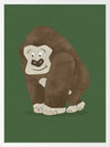Gentle gorilla “Grady” sits against a deep green backdrop, from the Little Tails Collection by Urban Road.