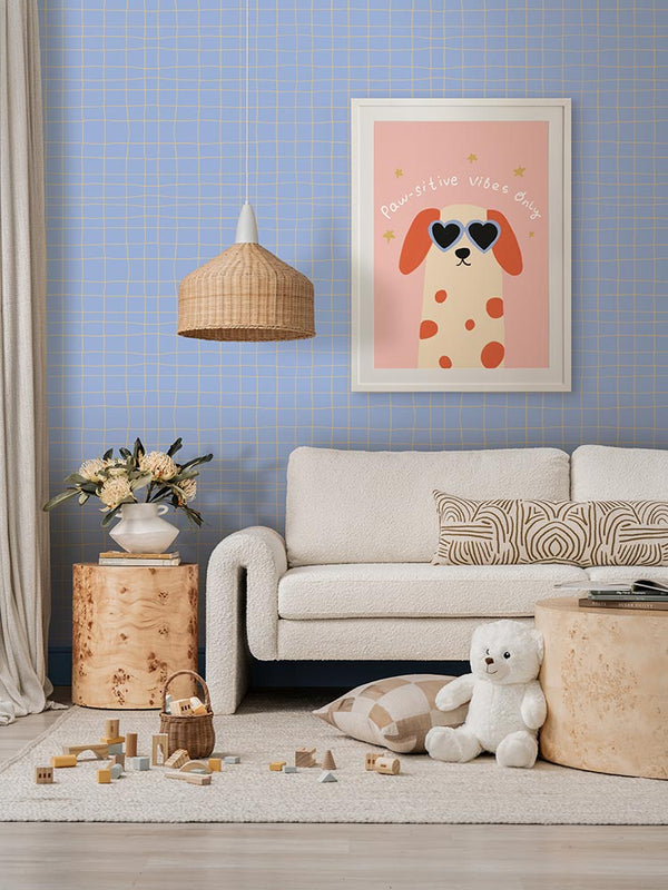 Pawsitive Vibes Only Pink Framed Art Print | Lifestyle