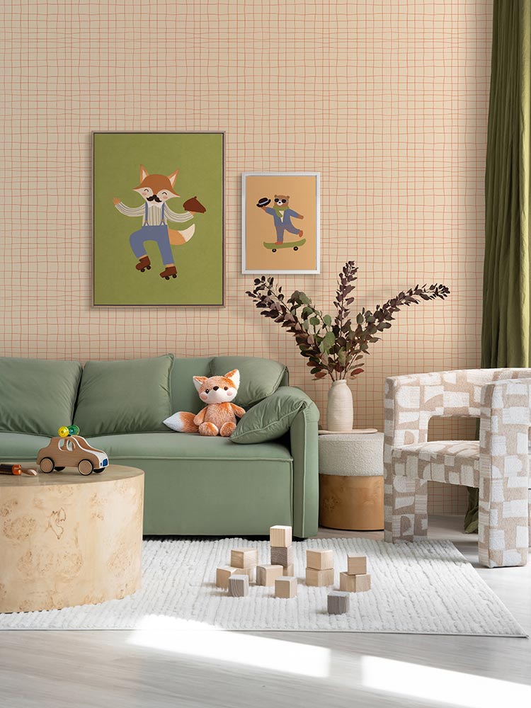 Felix the Rollerskating Fox Green Canvas Art Print | Lifestyle