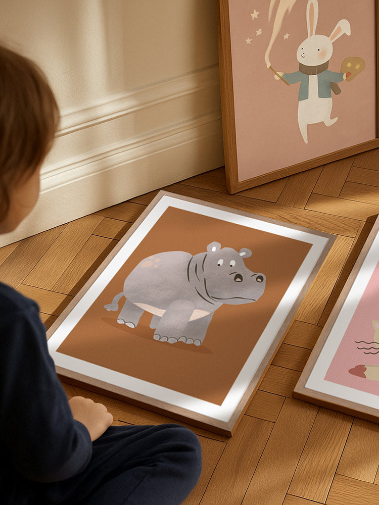 Harold the Hippopotamus Framed Art Print | Lifestyle