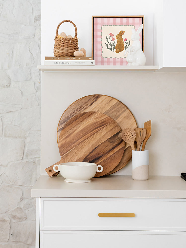 Brown Bunny Pink Canvas Art Print | Lifestyle