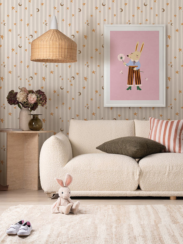 Wishful Whiskers Pink Framed Art Print | Lifestyle