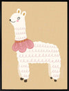 A white llama with a pom-pom scarf standing on a warm neutral backdrop, from the Little Tails collection by Urban Road.