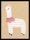 A white llama with a pom-pom scarf standing on a warm neutral backdrop, from the Little Tails collection by Urban Road.