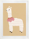 A white llama with a pom-pom scarf standing on a warm neutral backdrop, from the Little Tails collection by Urban Road.