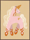 A pink unicorn ballerina with a golden horn and twinkling accents on a neutral ground, from the Little Tails collection by Urban Road.