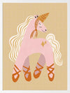A pink unicorn ballerina with a golden horn and twinkling accents on a neutral ground, from the Little Tails collection by Urban Road.