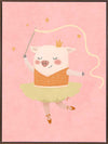 A dancing piglet twirling a ribbon in a tutu on a blush pink backdrop, from the Little Tails collection by Urban Road.