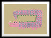 A quirky pink-dotted crocodile with a long rectangular body on a sage ground, from the Little Tails collection by Urban Road.