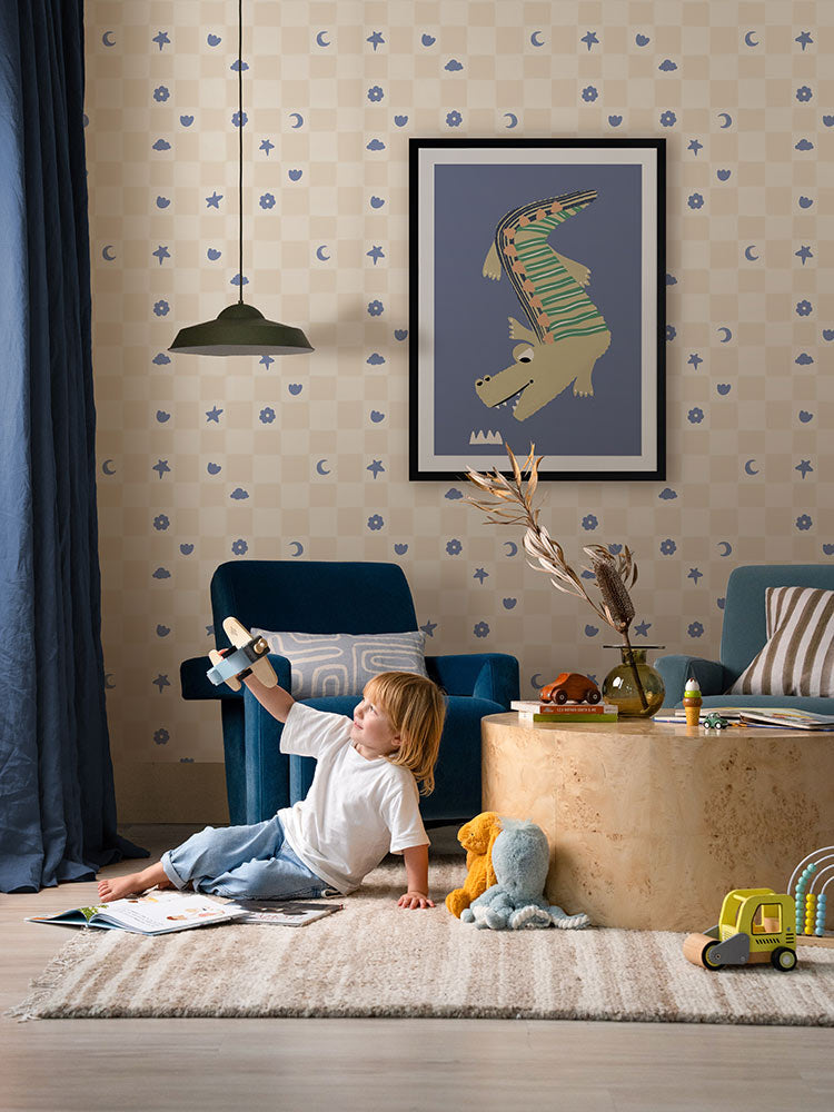 Bedtime Stripes Framed Art Print | Lifestyle