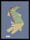 A cheerful crocodile in striped pyjamas floating on a blue background, from the Little Tails collection by Urban Road.