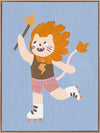A roller-skating lion waving a magic wand on light blue, from the Little Tails collection by Urban Road.