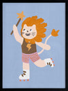 A roller-skating lion waving a magic wand on light blue, from the Little Tails collection by Urban Road.